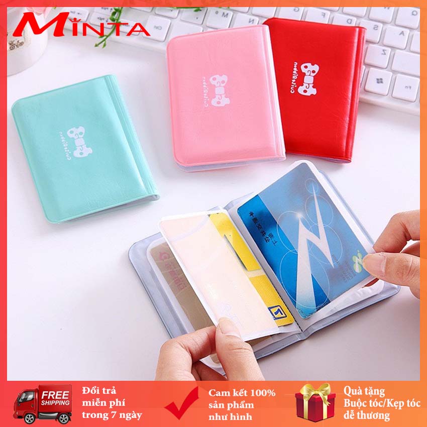 [CÓ VIDEO+ẢNH THẬT] Ví Đựng Thẻ ATM, Thẻ Ngân Hàng, Card Visit Hình Nơ Dễ Thương Nhiều Ngăn Giá Rẻ - Minta