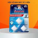 Viên Vệ Sinh Máy Rửa Bát Finish vỉ 3 viên Loại Bỏ Các Vết Bẩn Lâu Ngày Trong Máy Nhập Khẩu Châu Âu Chính Hãng