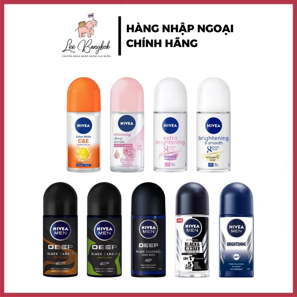 Lăn nách khử mùi 48h nivea thái lan giúp dưỡng trắng, ngăn ngừa mồ hôi 50ml