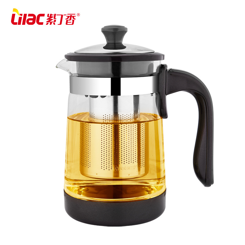 Ấm pha trà, bình lọc trà thủy tinh, bình pha trà thủy tinh lilac có lõi lọc inox 304 - dung tích 750ml/950ml