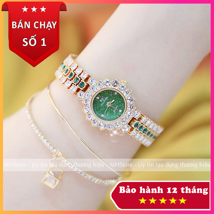 Đồng hồ nữ Bs Bee Sister viền đính đá mặt nhỏ sang trọng, kiểu dáng Hàn Quốc thanh lịch, lên tay cực đẹp giá rẻ ♥️ Bảo hành 12 tháng [Tặng bông tai]
