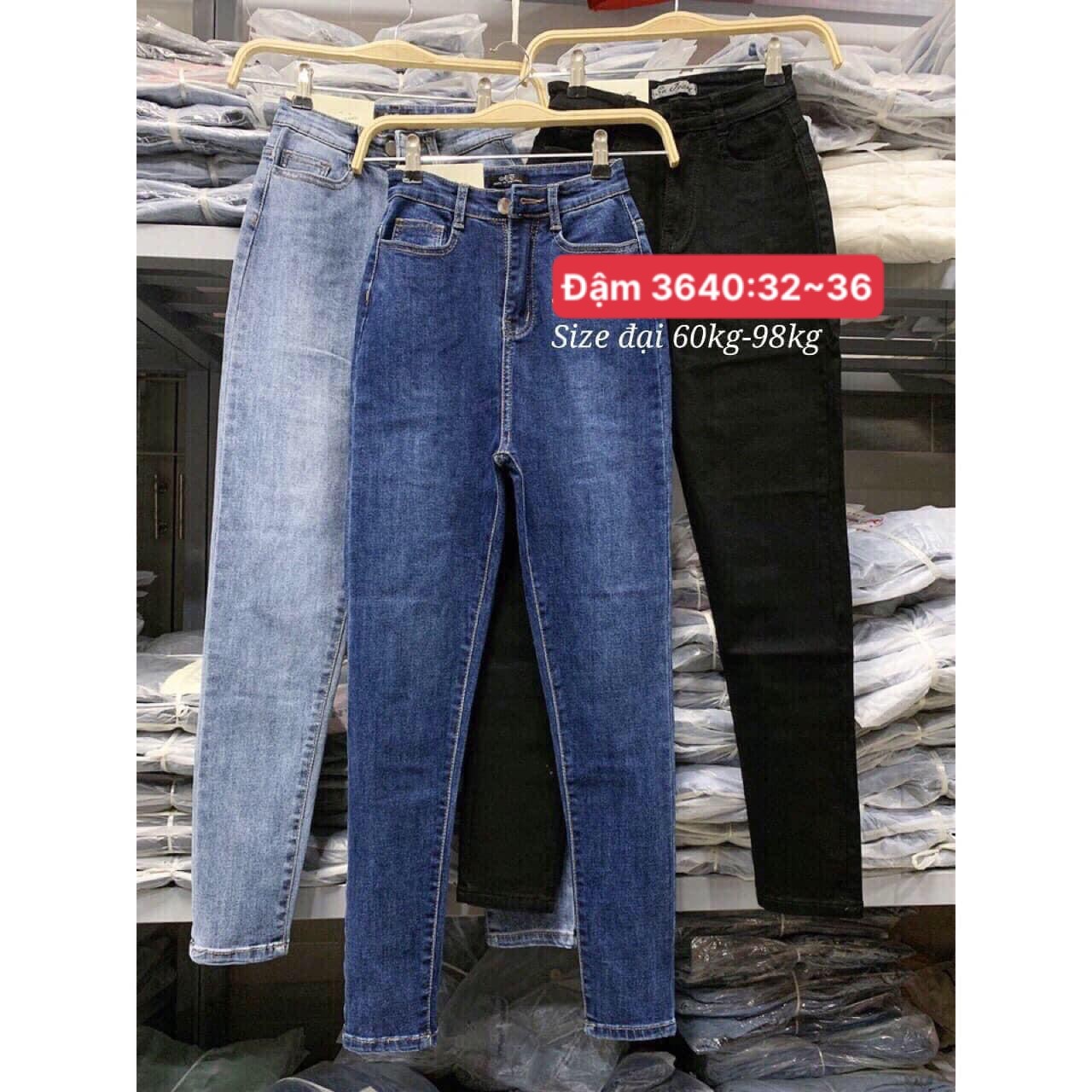 Jeans bigsize co giãn/ jean size đại/ jeans dài bigsize/ jean cotong co giãn lưng cao trên rốn
