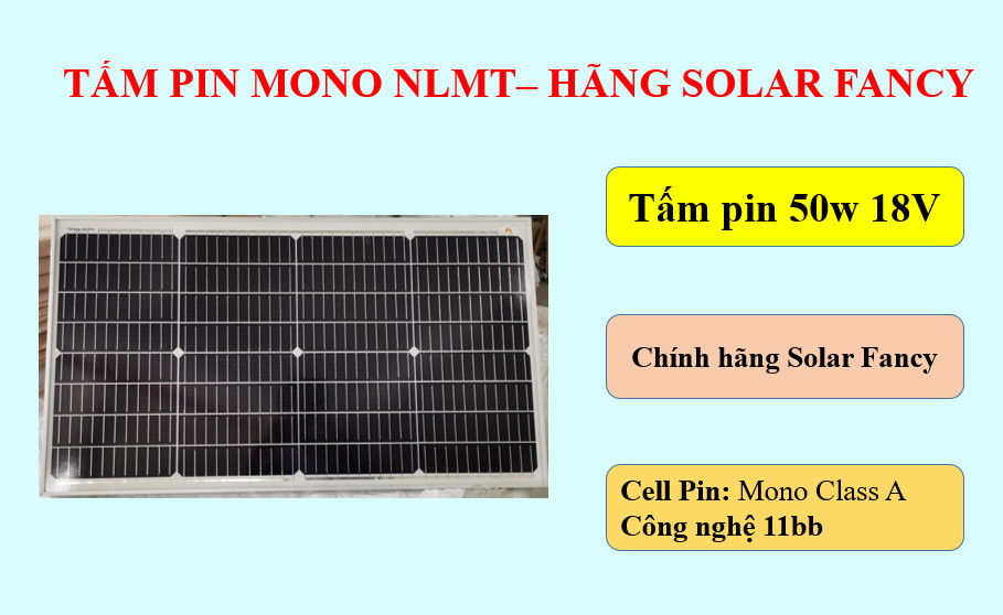 Pin năng lượng mặt trời mono solar fancy 50w - công nghệ 11bb