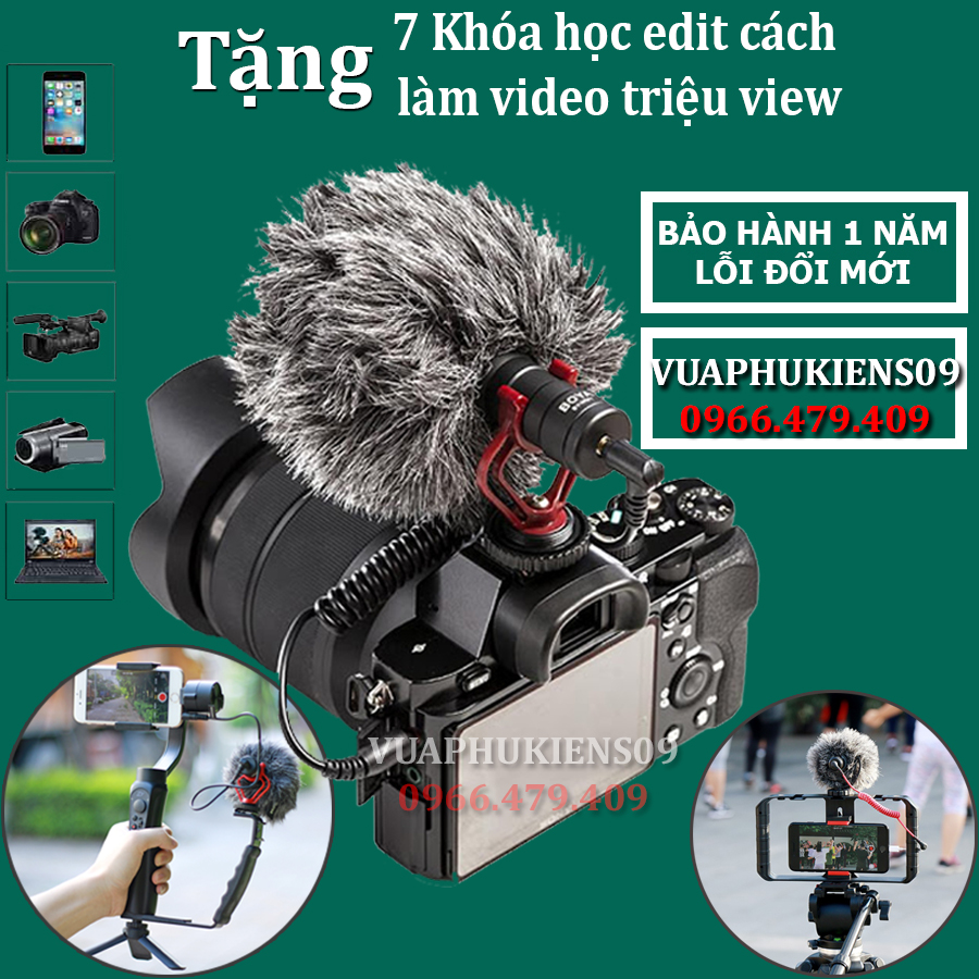 Mic thu âm cho điện thoại và máy quay BOYA MM1 - Hàng nhập khẩu
