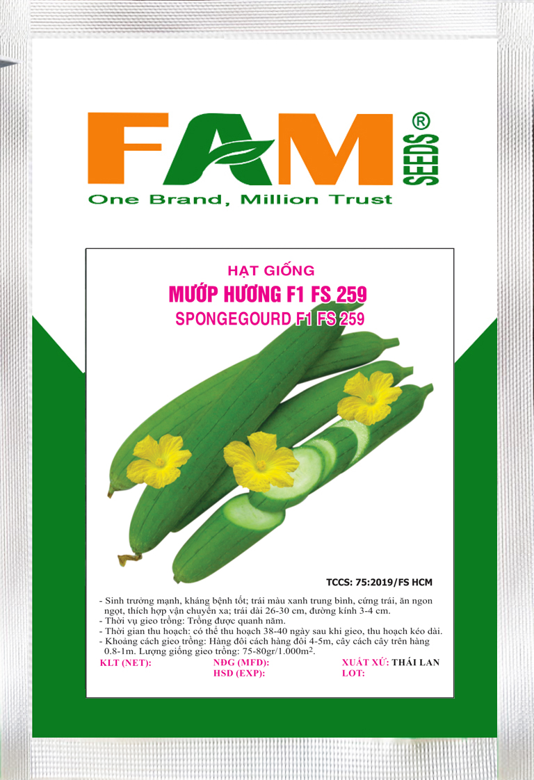 [HCM]Hạt Giống Mướp Hương F1 FS 259 (Xanh Đậm) - Gói 10 hạt