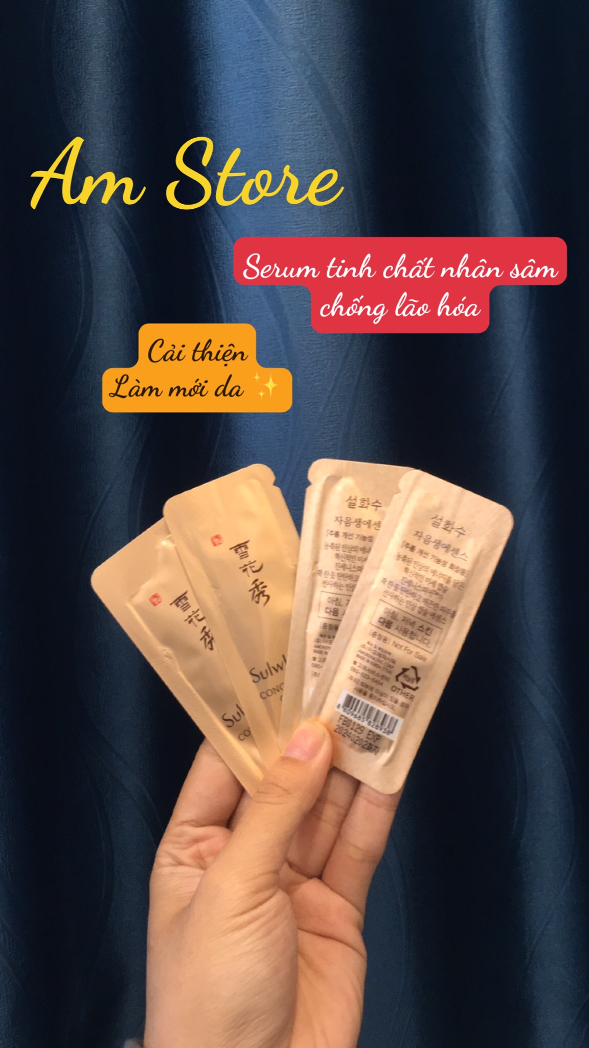 Serum nhân sâm Sulwhasoo Concentrated Ginseng Renewing Serum - Tinh chống lão hoá chống nhăn cải thiện làm mới da 1m