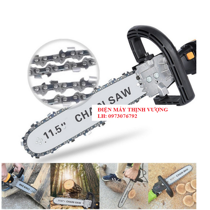 Lưỡi cưa xích gắn máy mài +tra dầu tự động - lưỡi cưa