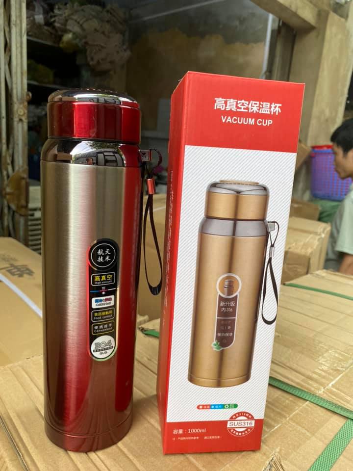 Bình giữ nhiệt kim cương, vỏ đỏ dung tích 800ml