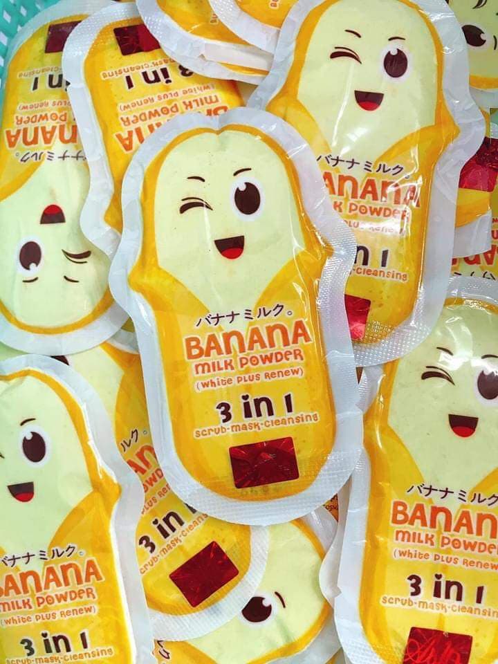 Mặt nạ Chuối Ủ Mặt Giảm Mụn BANANA MILK POWDER Thái Lan