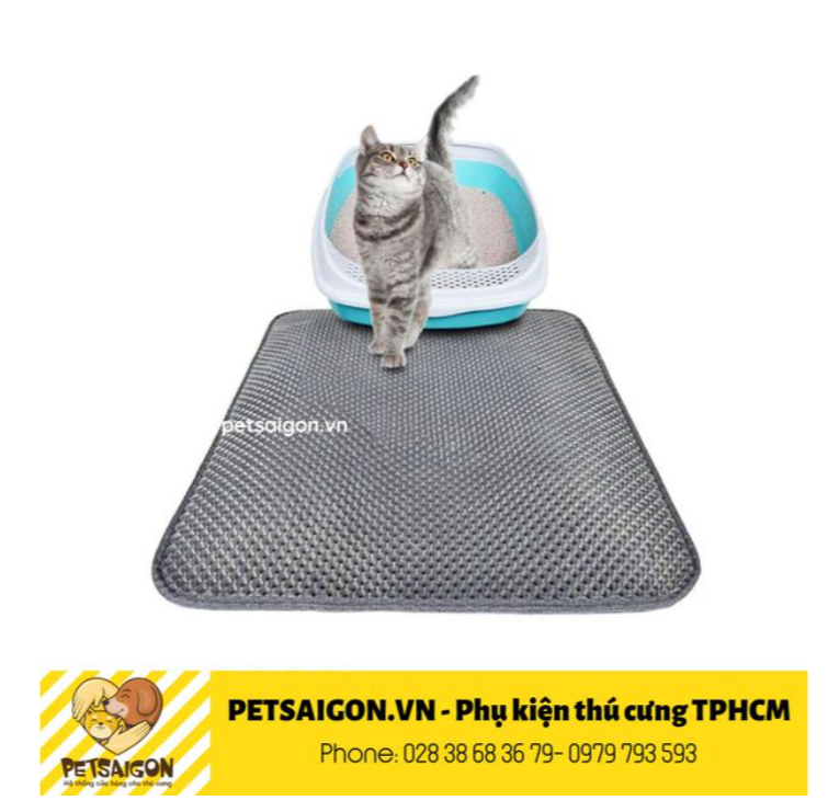 Thảm lót khay cát vệ sinh mèo- thảm lót chống bụi cho mèo - pet sai gon