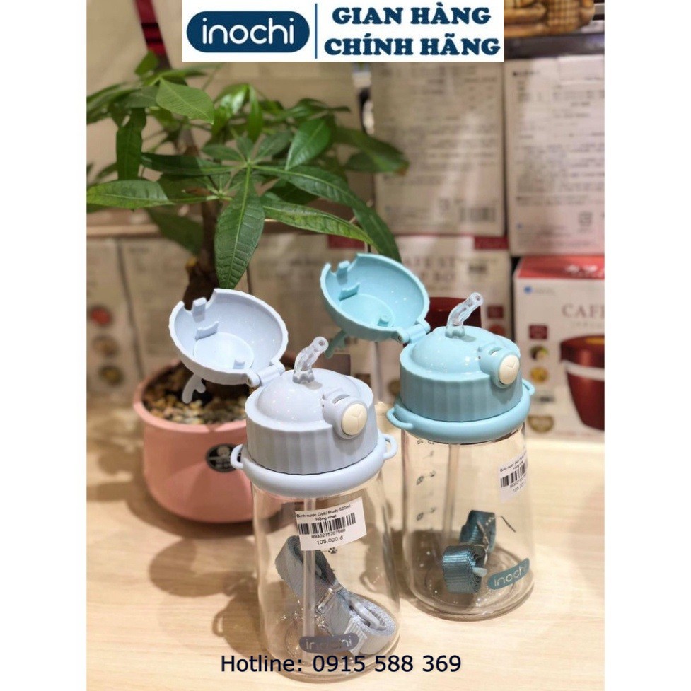 Bình nước trẻ em Inochi chịu nhiệt Goki Rudy 450ml Bình nước hươu trẻ em