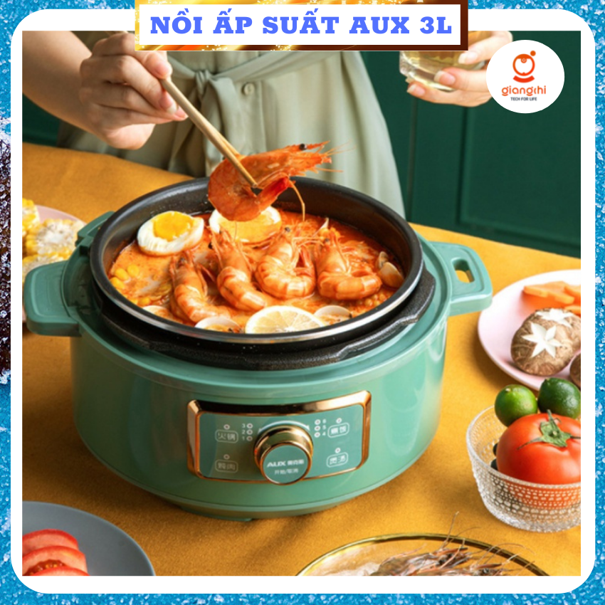 Nồi áp suất dung tích AUX 3L , Nồi đa năng tiện lợi, chính hãng bảo hành 12 tháng GIANG CHI- GIA DỤNG TIỆN ÍCH - GIANG CHI ECOVACS'S HOUSE