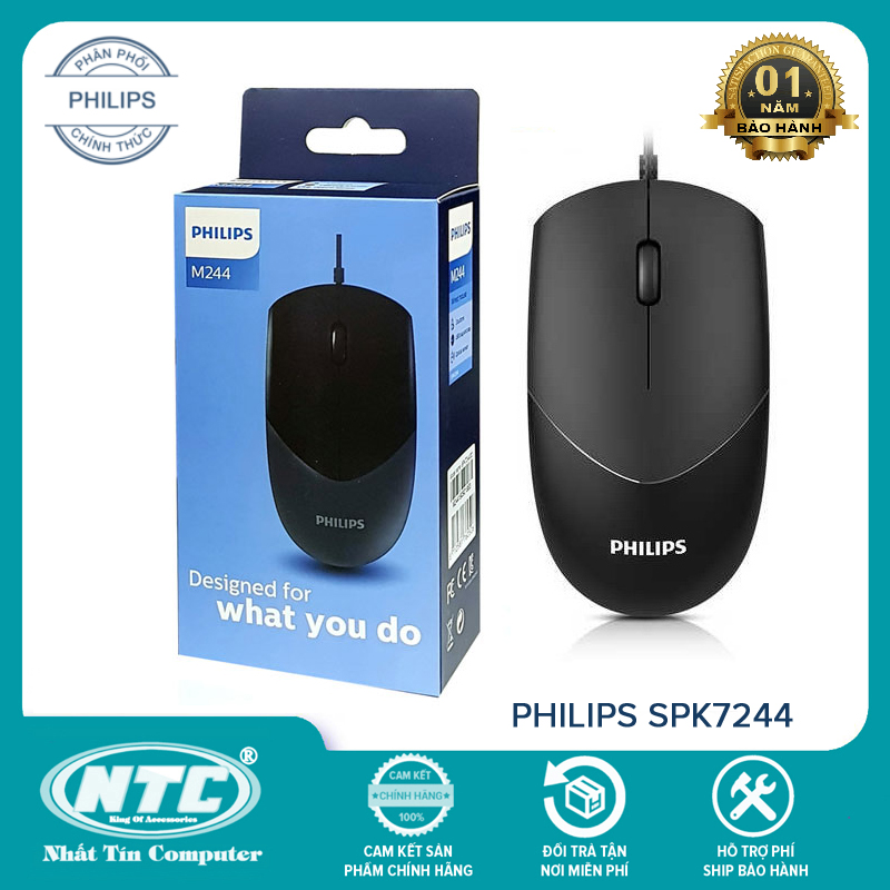 Chuột vi tính siêu bền Philips SPK7244 - phù hợp cả người thuận tay trái hoặc phải - Nhất Tín Computer