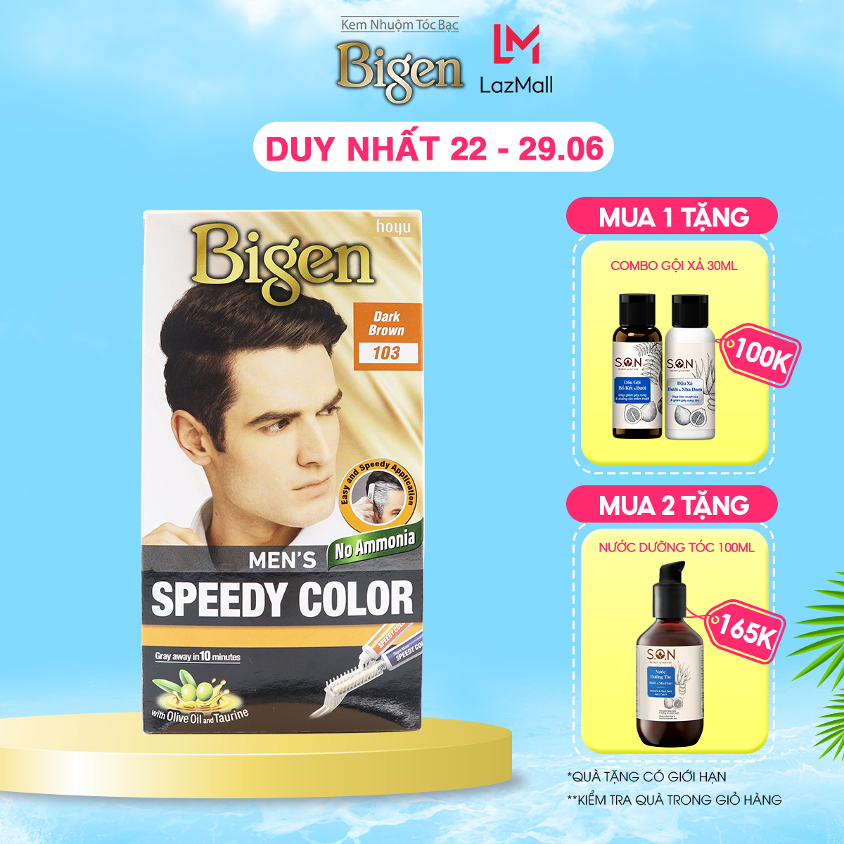 Thuốc nhuộm phủ bạc Bigen Men dành cho nam, nhuộm phủ bạc hoàn toàn, tiện lợi 80gr dạng kem - Nâu Đậm 103