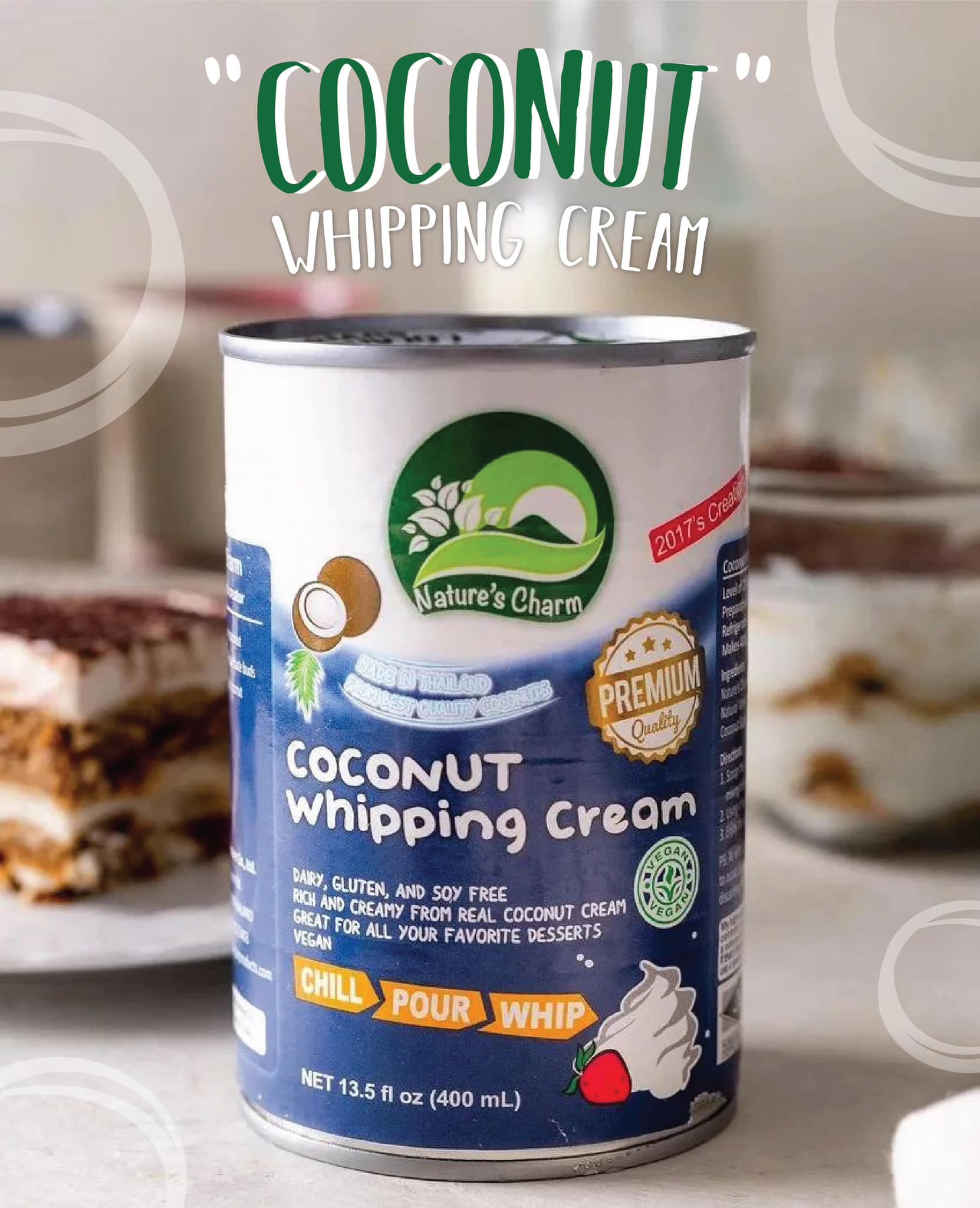 Kem Whipping Dừa Thuần Chay Nature’s Charm – Coconut Whipping Cream (400ml)