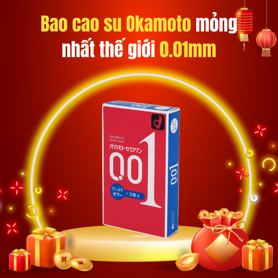 Bao cao suBao cao su Okamoto mỏng nhất thế giới 0.01, thêm gel