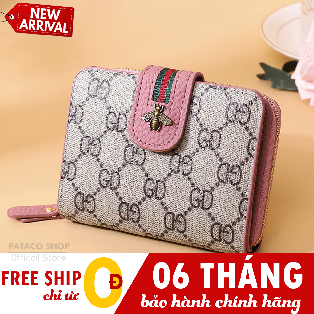Ví ngắn nữ cầm tay GC nhiều ngăn tiện dụng da PU cực sang VOT9