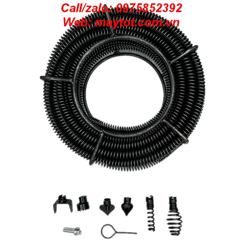 [HCM]Dây thông tắc cống dùng cho máy khoan ( 12m dây thông 6 đầu thông 1 đầu kết nối máy khoan)