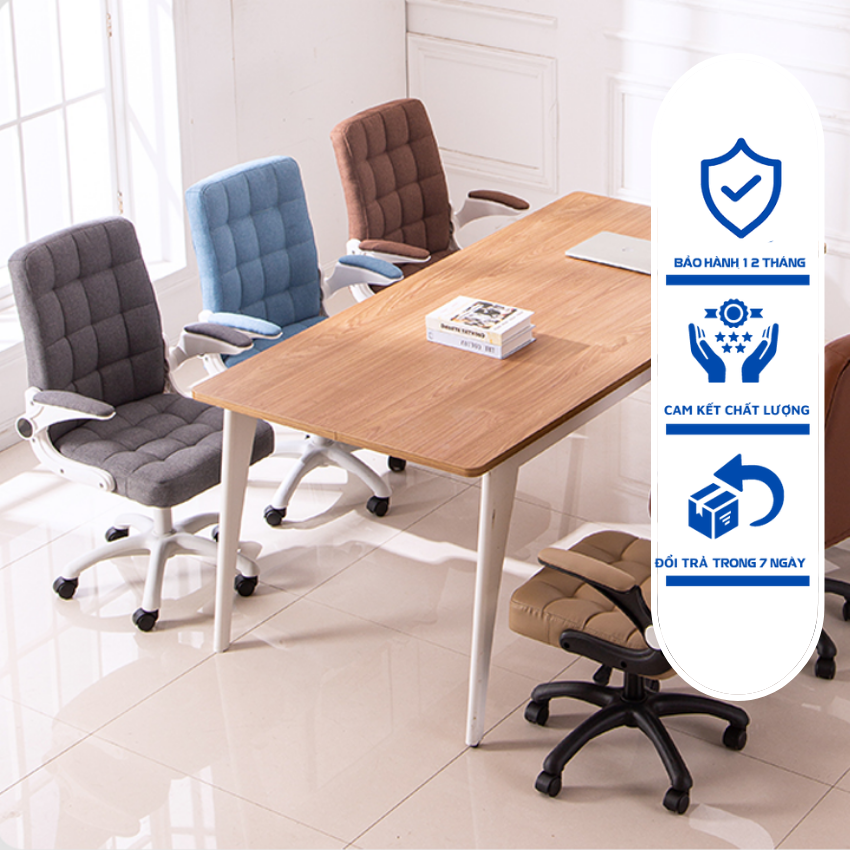 Ghế xoay văn phòng Hàn Quốc bọc nỉ nệm cao su giá rẻ tay gấp 90 độ - Ghế gaming dành cho các gamer, Ghế giám đốc, ghế xoay văn phòng có gác chân