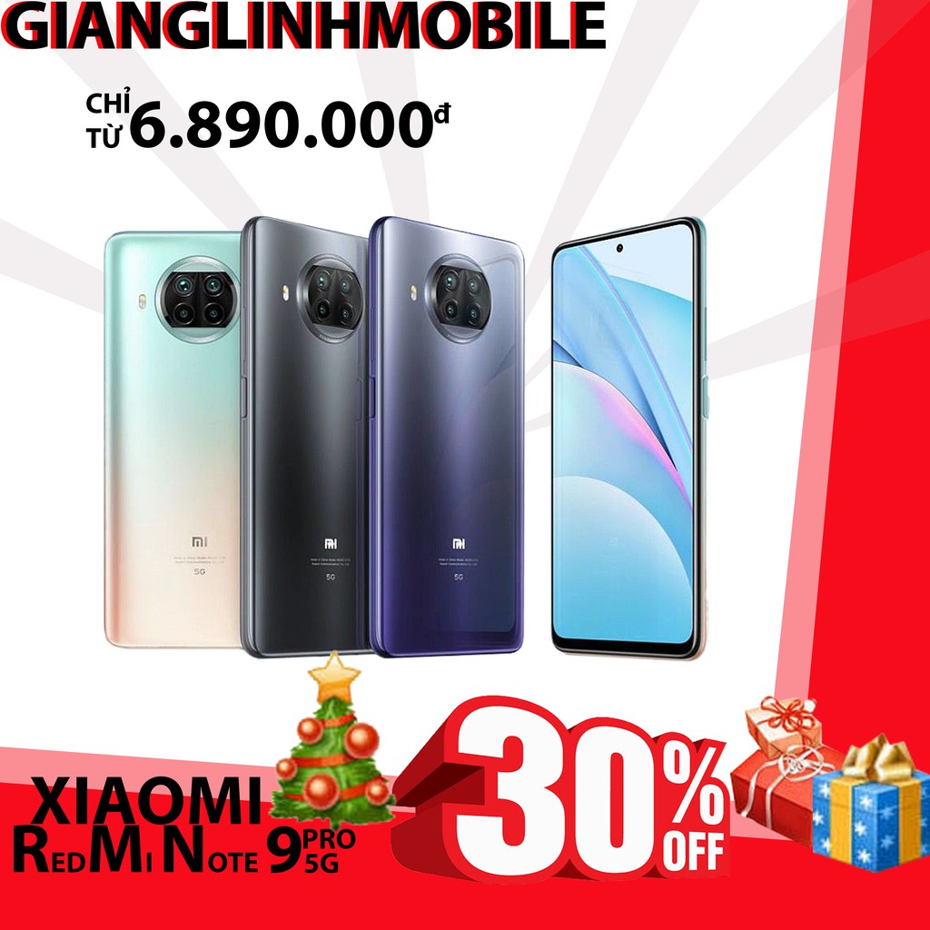 Điện thoại xiaomi redmi note 9 pro 5g 6/128gb - sẵn tv