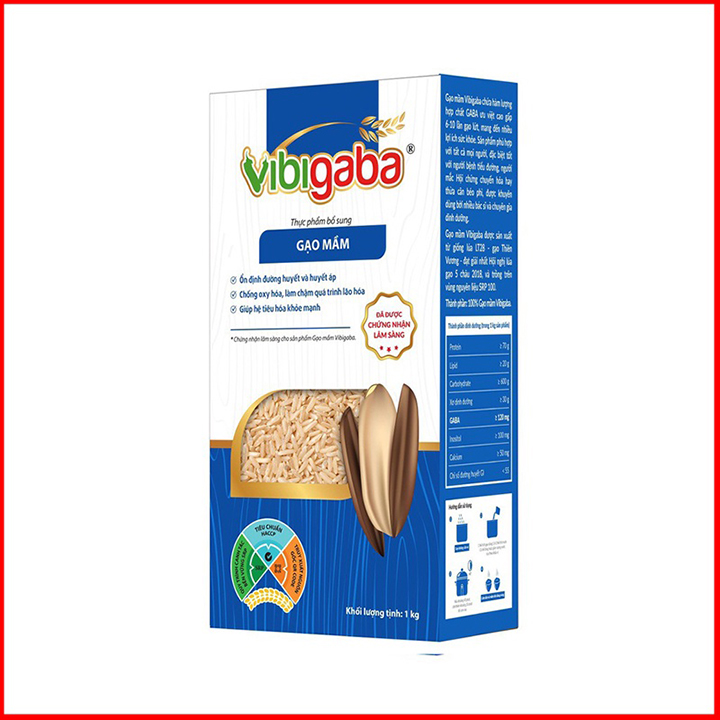 Gạo mầm vibigaba hạt ngọc trời gói 1kg - nmoff
