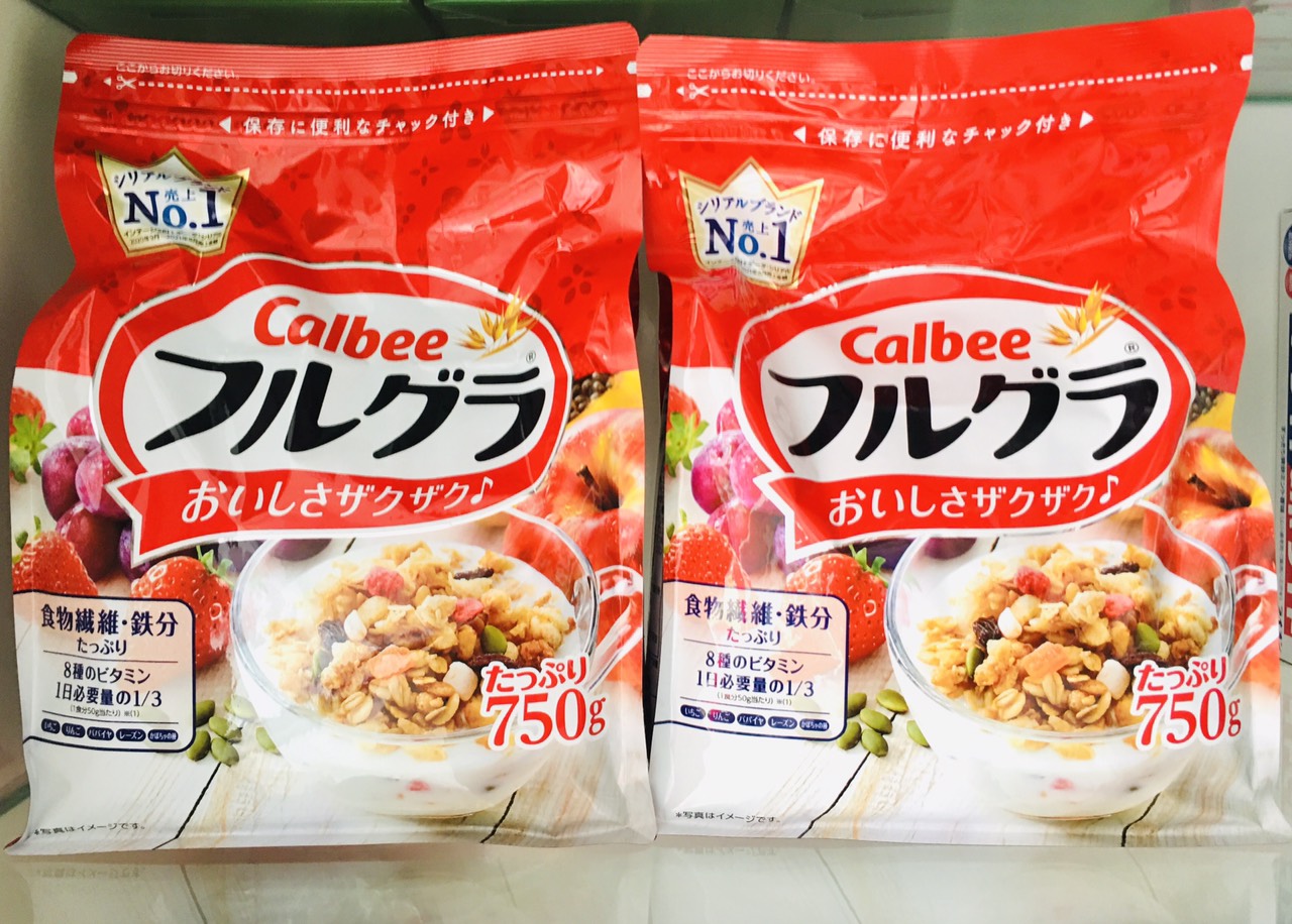 [HCM]Bộ 2 Gói Ngũ cốc Calbee màu đỏ 750G