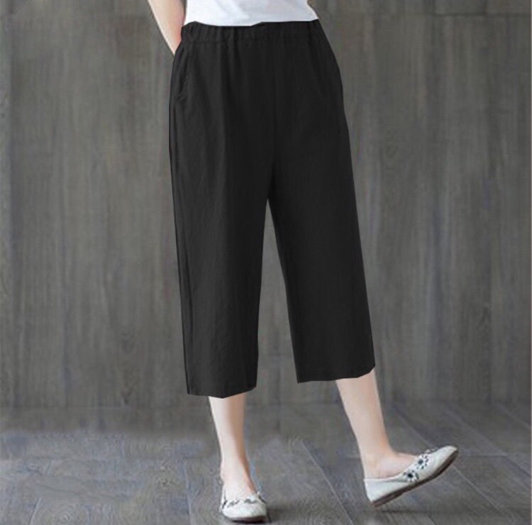 QUẦN ĐŨI LỬNG ỐNG RỘNG  LƯNG THUN NỮ THỜI TRANG 50-65KG TÙY CHIỀU CAO