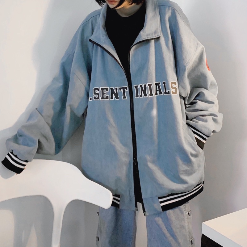 Highneck denim jacket áo khoác denim