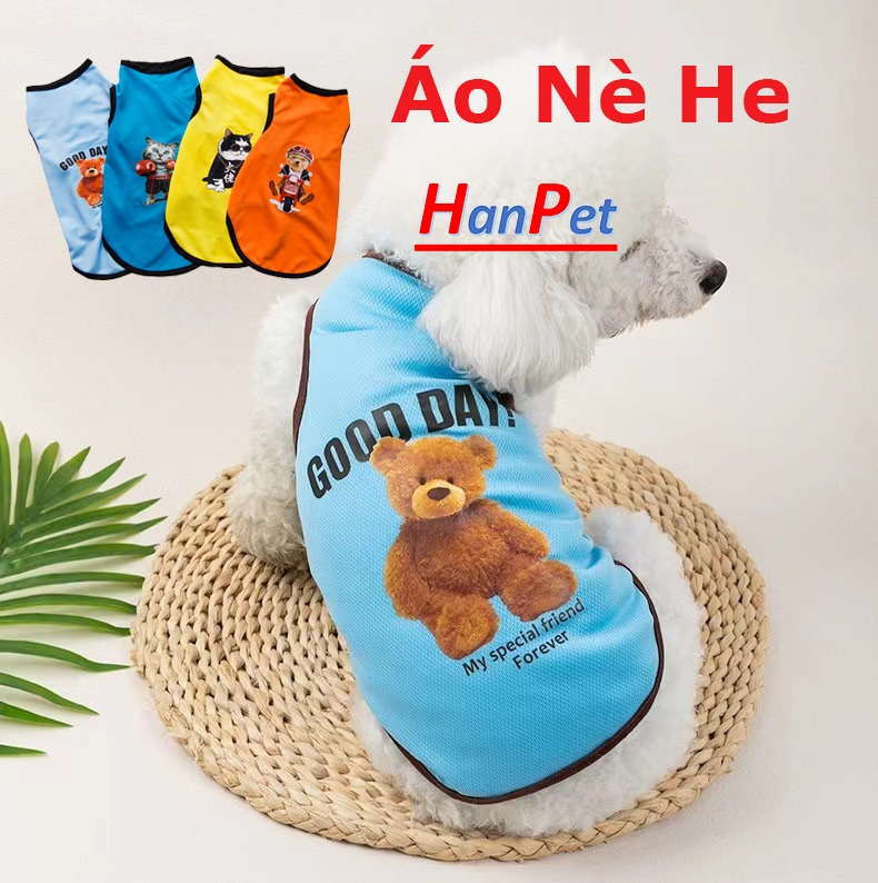 Áo chó mèo quần áo thú cưng loại áo nè he ba lỗ