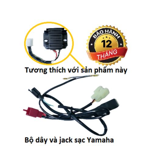 Bộ dây và jack sạc chuyển điện máy sang điện bình dành cho các dòng xe Yamaha