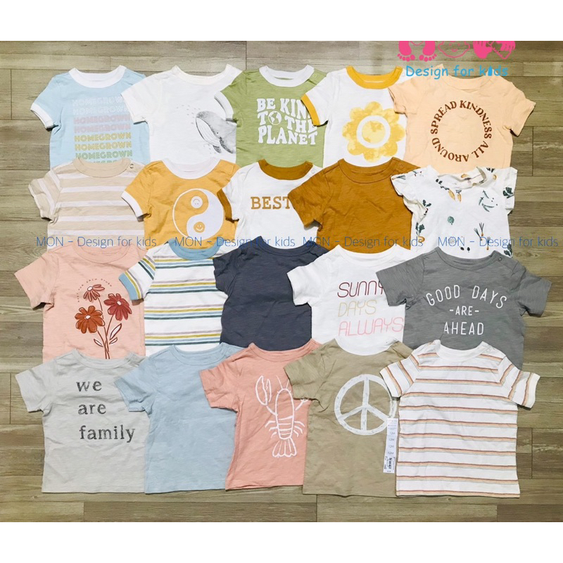 Size 9m Áo cộc tay Lau.rend.Conrad hàng xuất vải cotton xước cho bé trai