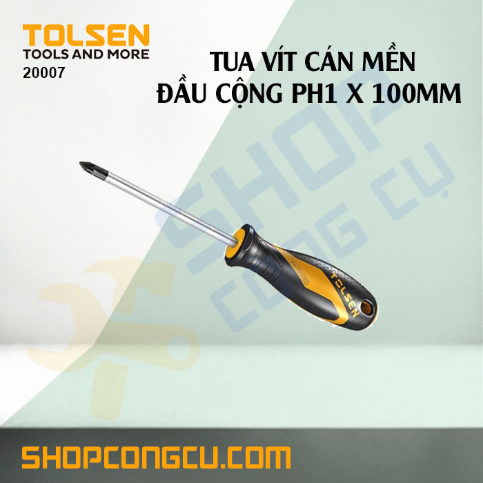Tua vít đầu cộng cán mềm ph1x100mm tolsen 20007