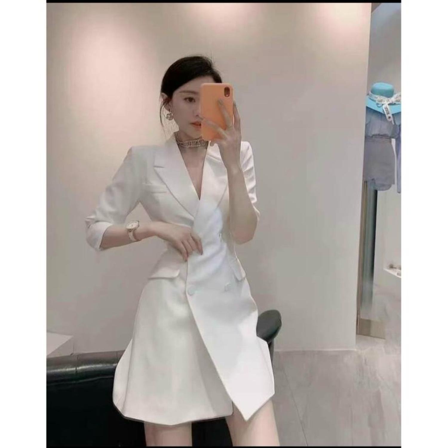 Đầm trắng dự tiệc váy đẹp cổ vest dáng chữ A váy nữ đẹp công sở sang trọng đi ăn tiệc KN Boutique