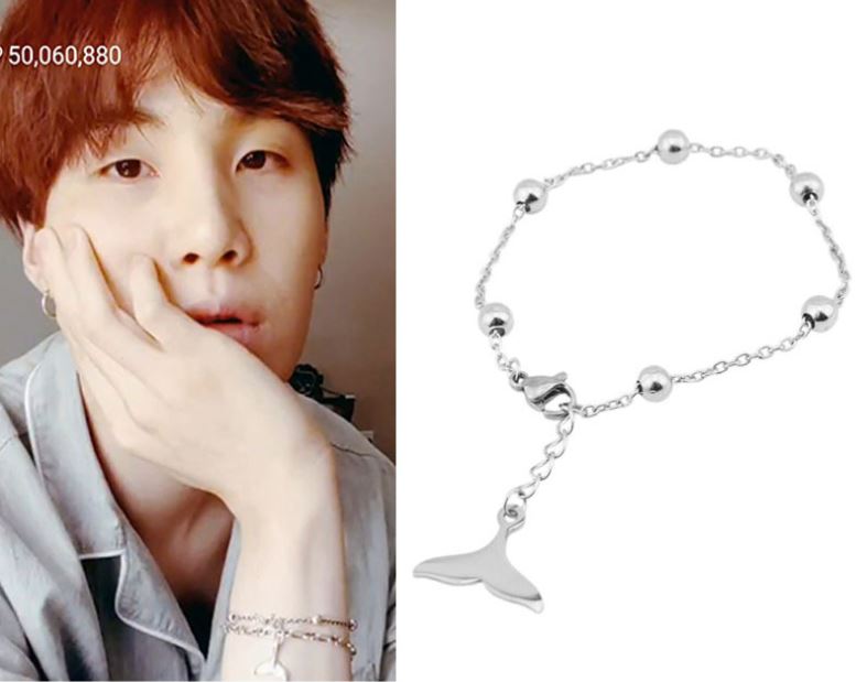 Vòng tay lắc tay đuôi cá heo giống BTS Suga