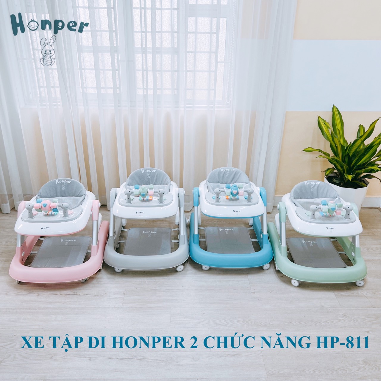 Xe tập đi cho bé Honper 2 chức năng phân phối chính hãng Bonbon Mart