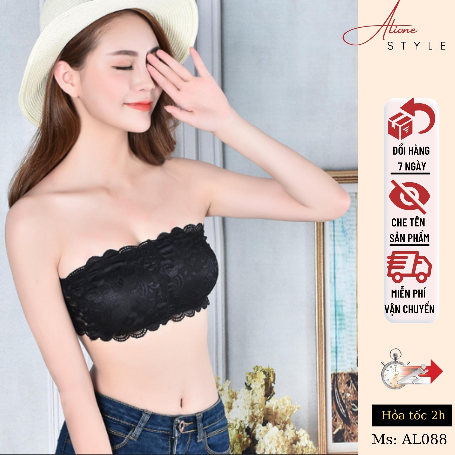 Áo bra ren cúp ngang ngực, áo ngưc ren không dây cao cấp alione 88