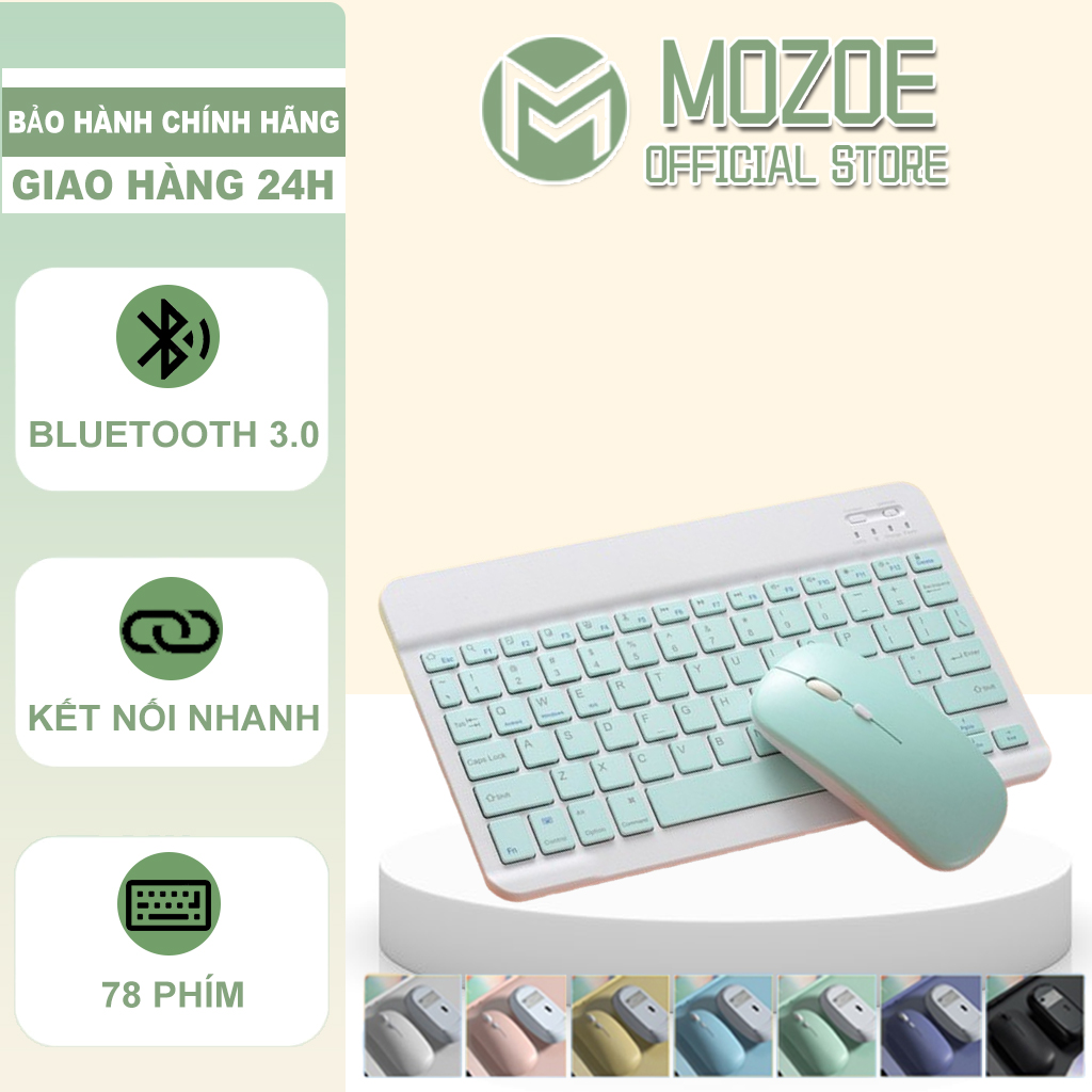 (Giao hàng ngay) Bàn phím bluetooth không dây mini HP 10 inch / chuột không dây cho điện thoại di động và máy tính bảng, các màu có sẵn