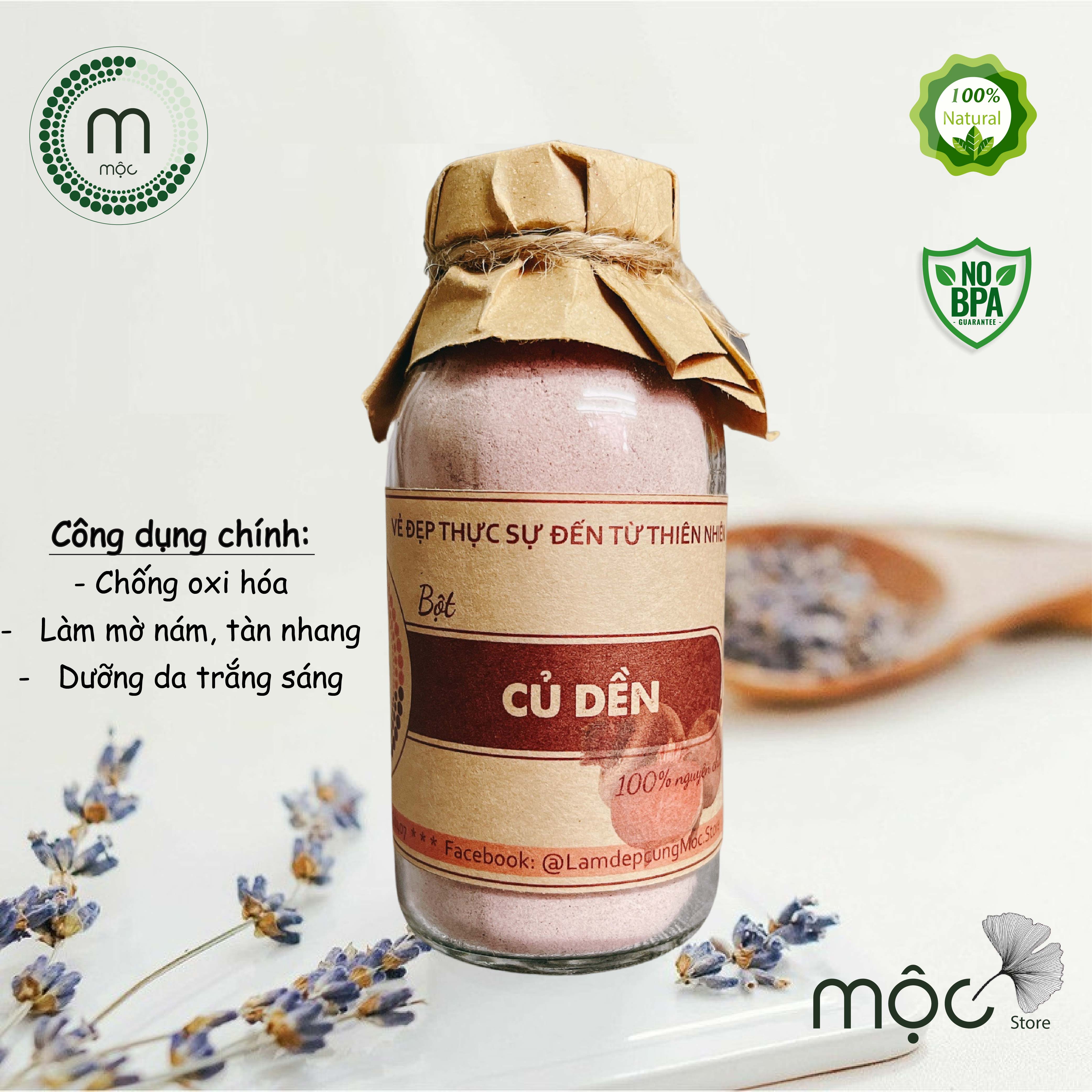 Bột củ dền nguyên chất MỘC - dưỡng trắng da, giảm nếp nhăn và làm mờ vết thâm nám tàn nhang túi dùng thử 10g, chai 100/200ml handmade