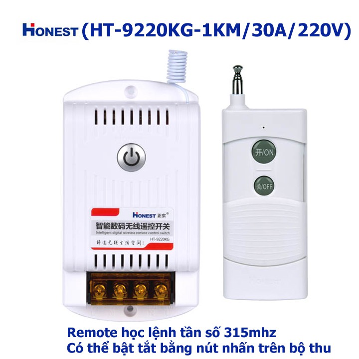 Công Tắc Điều Khiển Từ Xa Công Suất Lớn 40A Honest HT-9220 tầm xa 1km