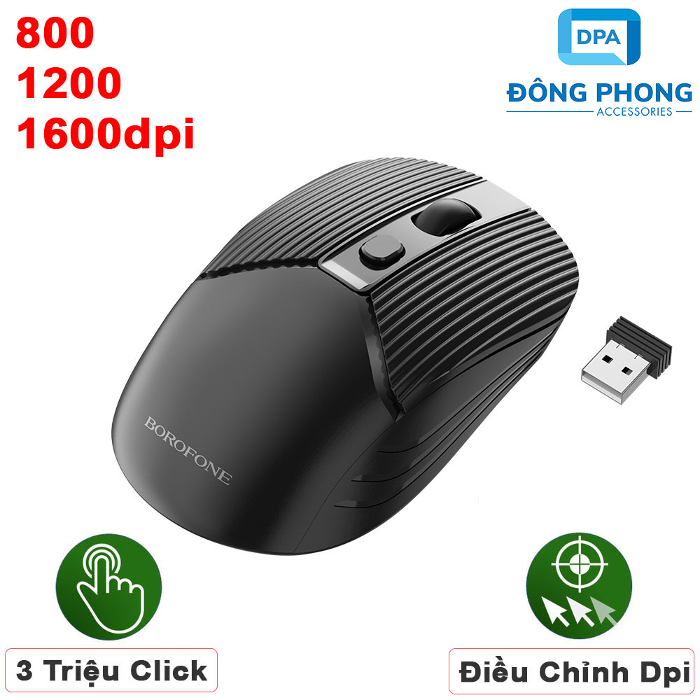 Chuột không dây borofone bg5 chính hãng bảo hành 12 tháng