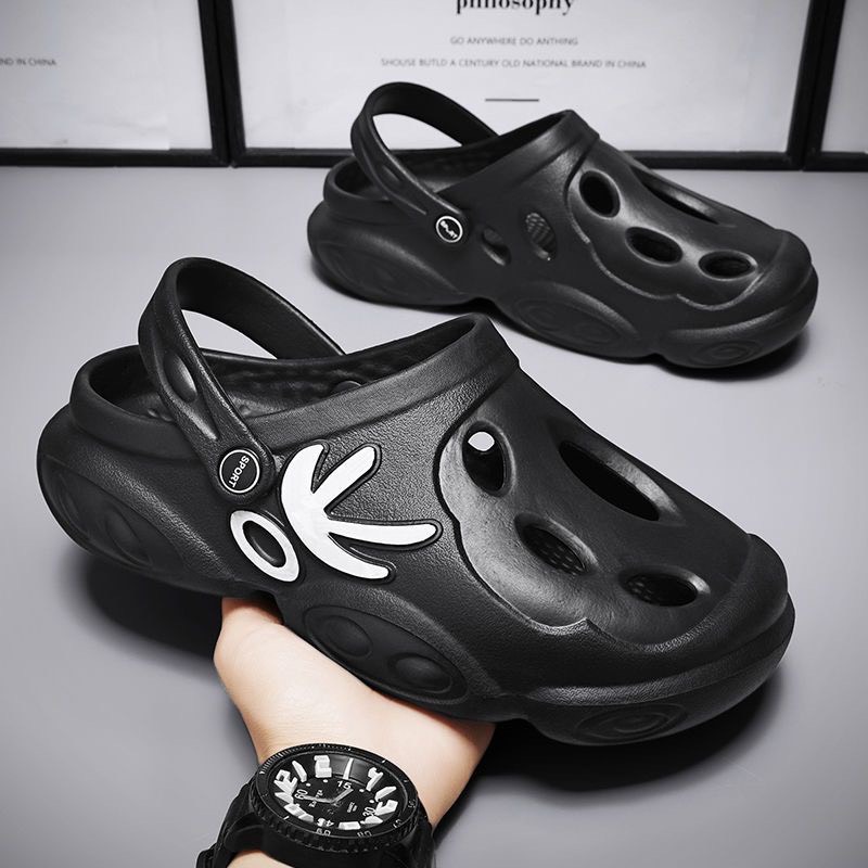 Dép Sandal Cross OK Đế Cao Mềm Đúc Nguyên Khối Siêu Nhẹ Dày Hở Ngón Chống Mài Mòn Hợp Thời Trang Cho Cặp Đôi