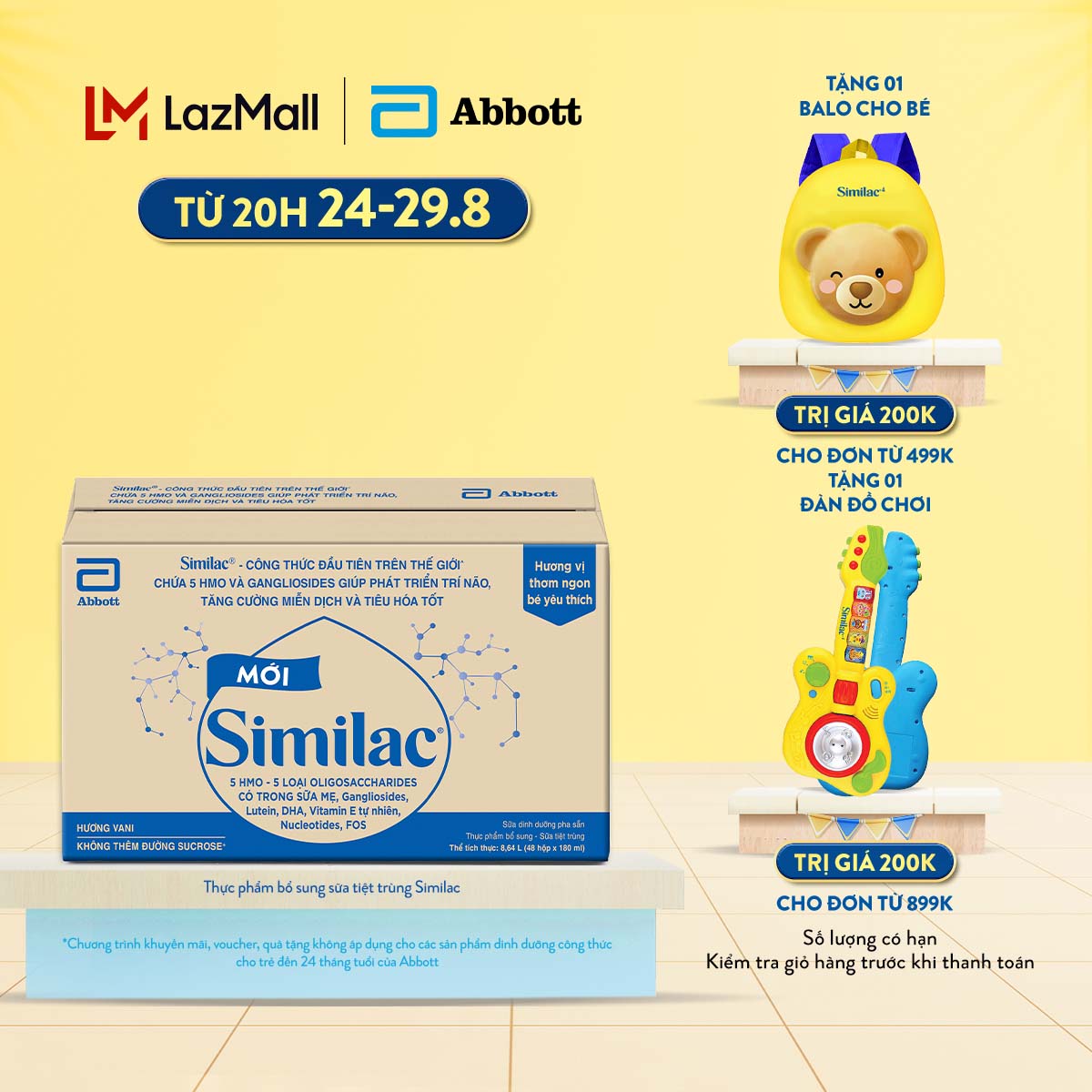 (CHỈ TỪ 20H 24-29.8 TẶNG QUÀ CHO ĐH TỪ 499K-SLCH)   Thùng 48 Similac Eye-Q 4 nước 180ml (Bao bì thay đổi theo từng đợt nhập hàng)-cho trẻ từ 1 tuổi