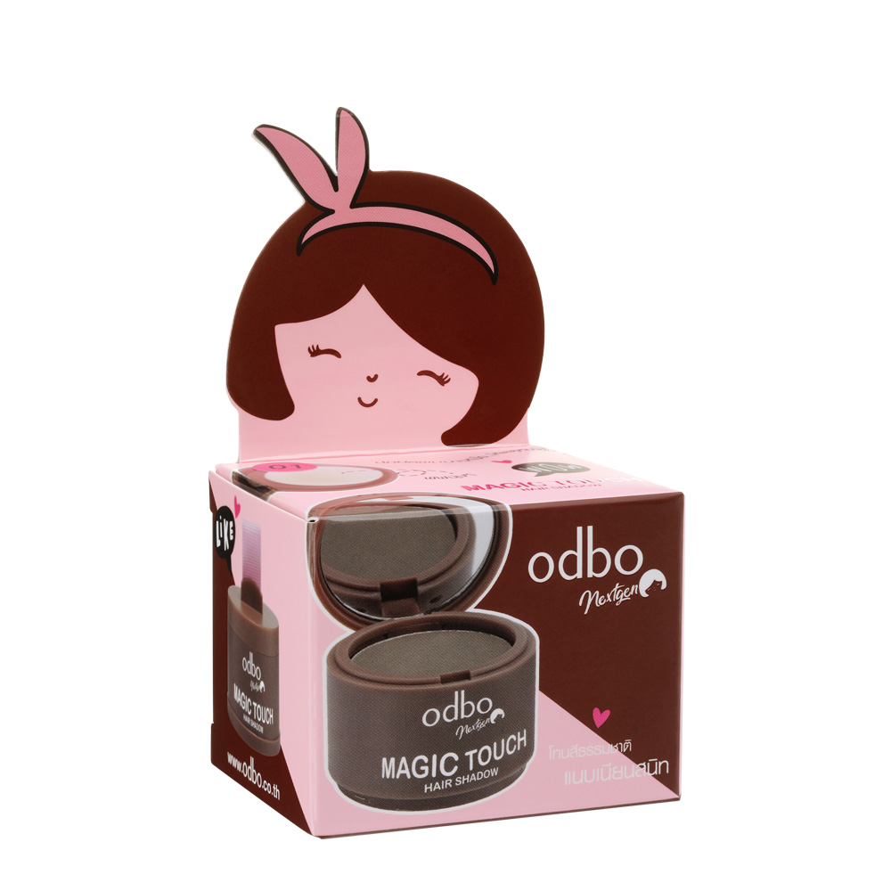 Phấn phủ che khuyết điểm tóc thưa hói odbo màu nâu xám magic touch od139 no.01
