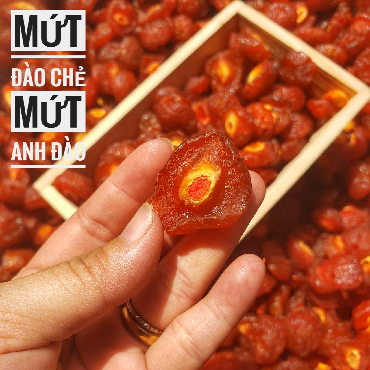 Mứt đào chẻ- Mứt anh đào thơm ngon 100g- đồ ăn vặt- tết-mứt tết