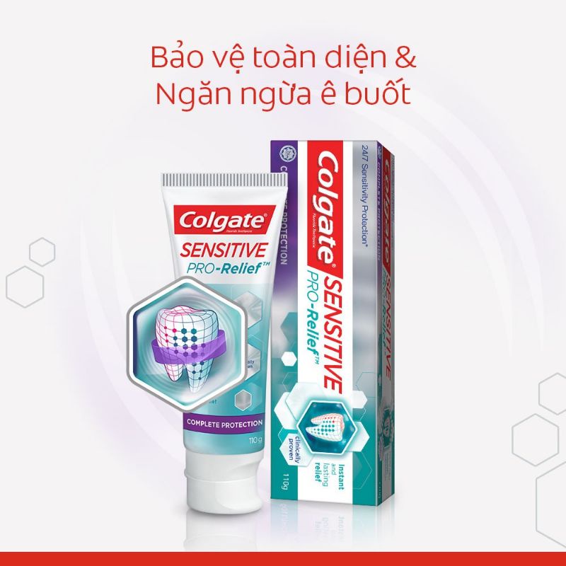 Kem Đánh Răng Colgate Sensitive Pro Relief ngăn ê buốt và bảo vệ toàn diện 110g/hộp