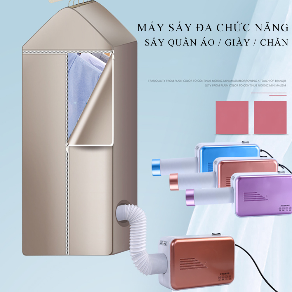 Tủ sấy quần áo điệt khuẩn đa năng, công suất 600W, khử khuẩn khử mùi, kiểu dáng gọn gàng dễ gấp gọn di chuyển Bảo hành 2 năm lỗi 1 đổi 1 trong 7 ngày