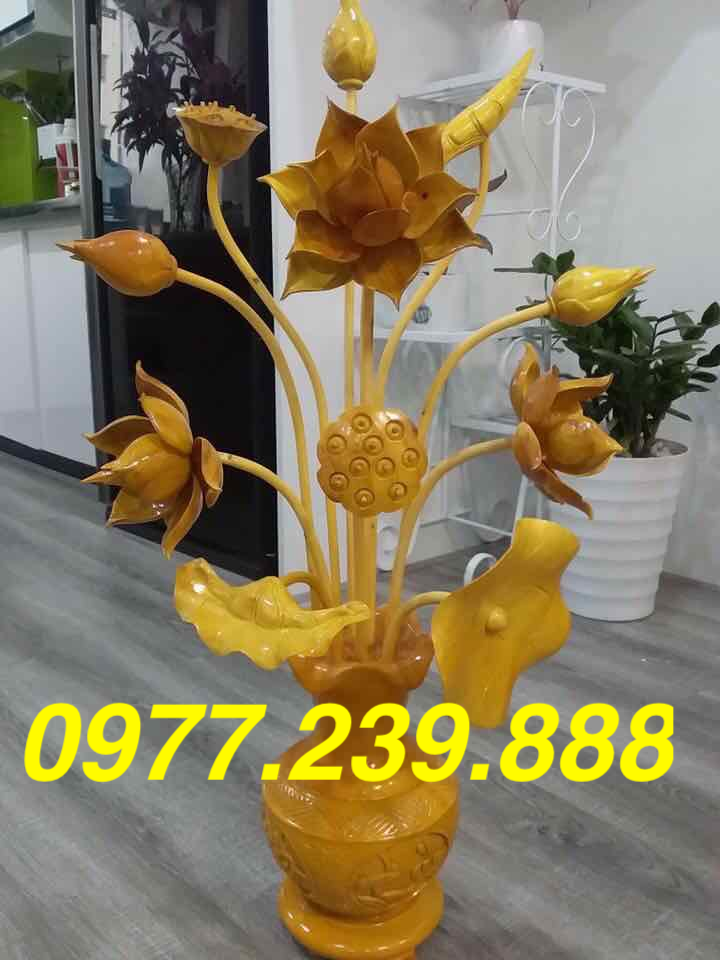 Hoa Sen gỗ mít 1 bình
