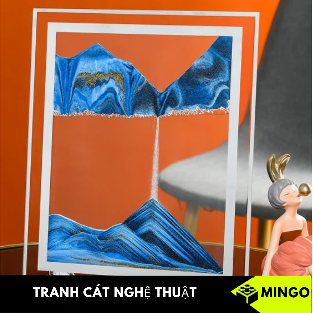 Tranh cát 3D chuyển động đồng hồ cát nghệ thuật trang trí decor phòng khách bàn làm việc quà tặng sinh
