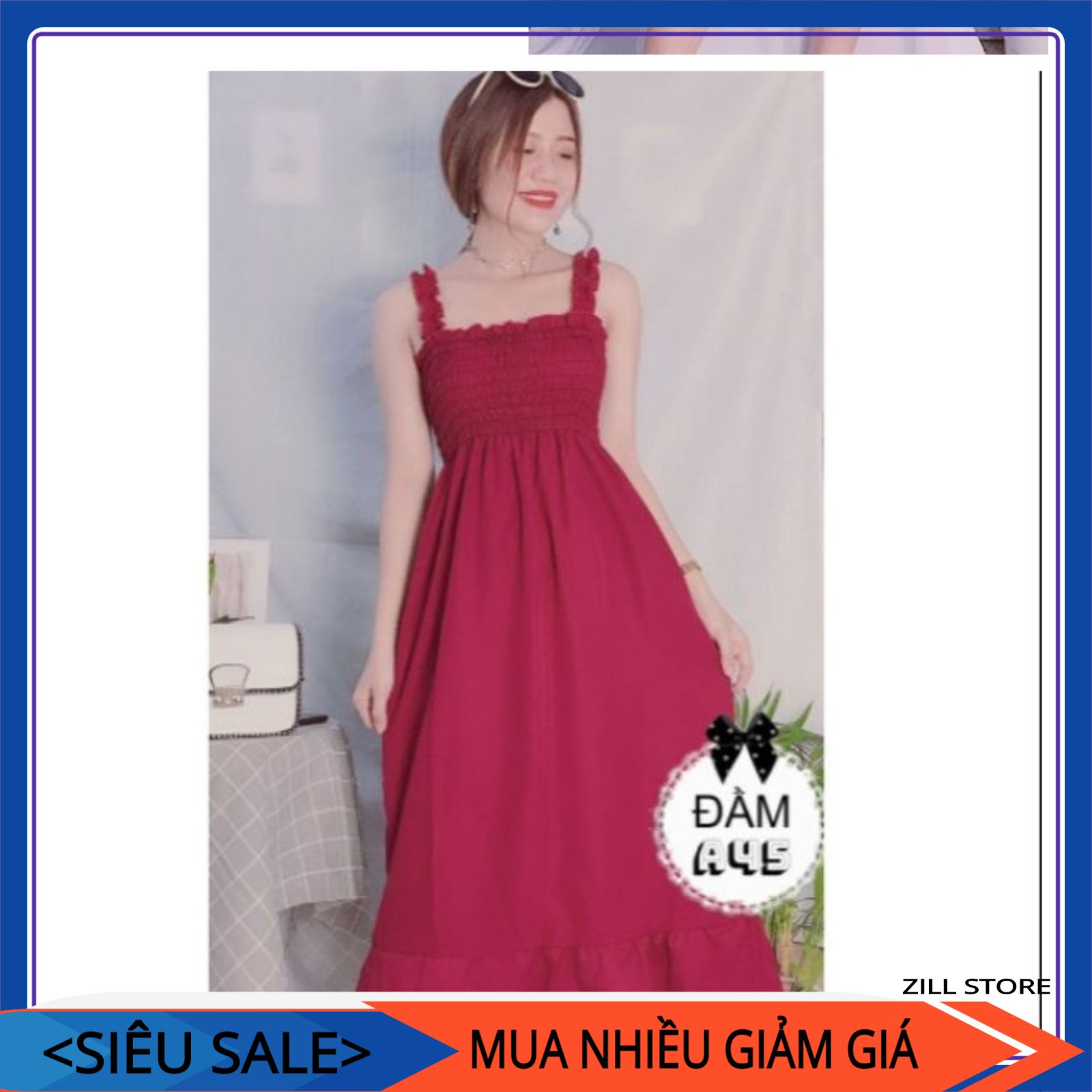 [HCM]Đầm Nữ Dài Nhúng Eo 2 Dây Form Dài Viền Bèo Phù Hợp Đi Chơi Đi Biển Dạo Phố Mặc Nhà...NHIỀU MÀU Dưới 55kg