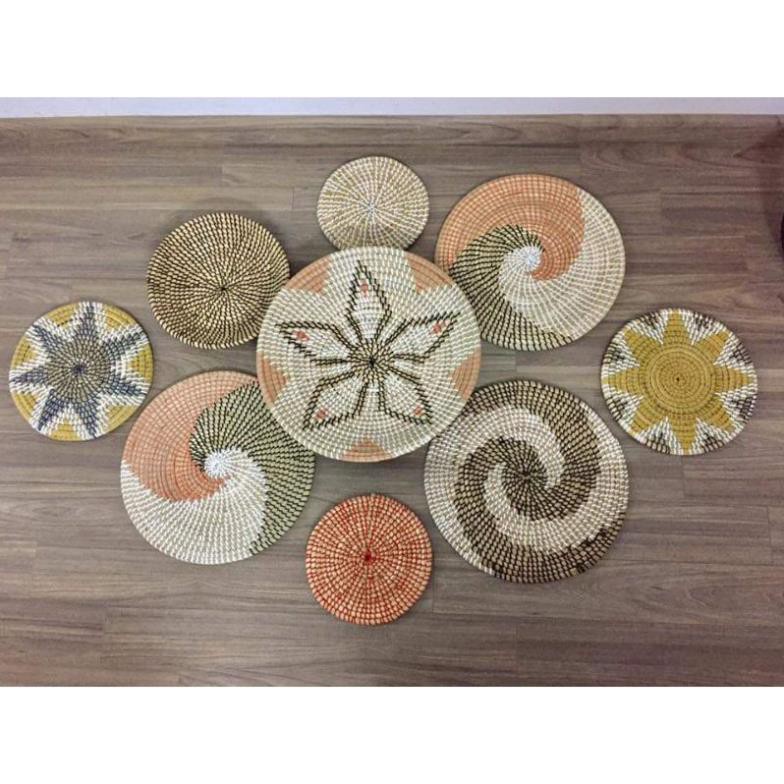 [ Hạ giá ] Đĩa cói treo tường Mây tre- Đĩa cói xiên treo tường mẹt đĩa cói trang trí -Tre HN - 0978945425